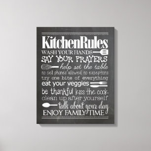 Kitchen Rules Canvas Print