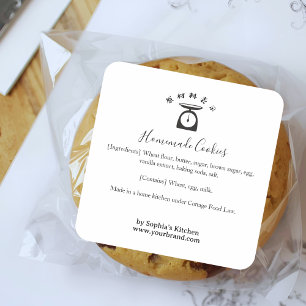 Kitchen Scale Minimalist Bakery Ingredient Product Square Sticker