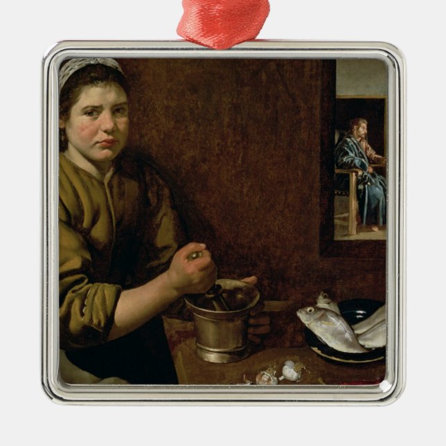 Kitchen Scene Metal Tree Decoration (Front)