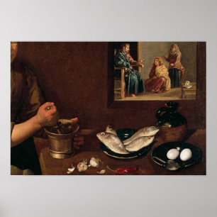 Kitchen Scene with Christ Poster