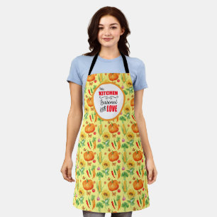 Kitchen Seasoned With Love Vegetable Pattern Apron
