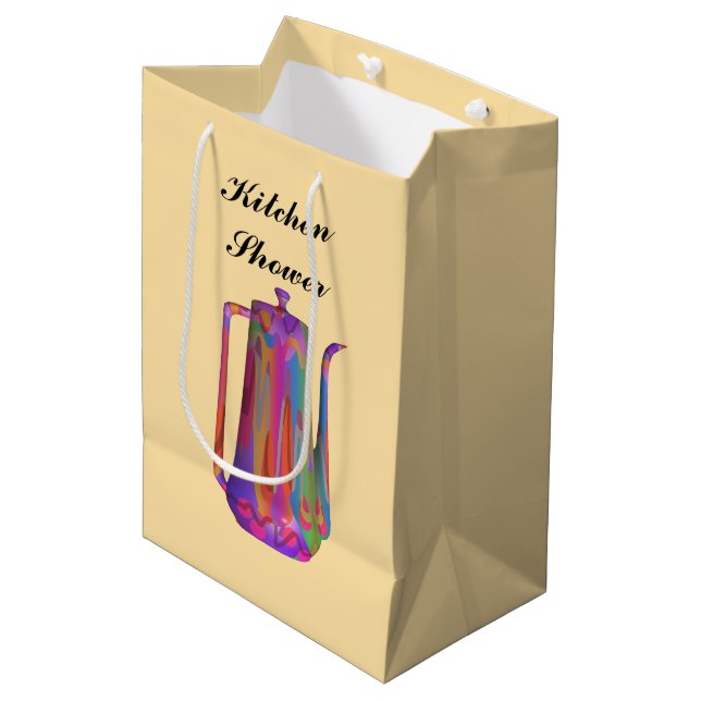 Kitchen Shower Coffee Pot Medium Gift Bag (Front Angled)