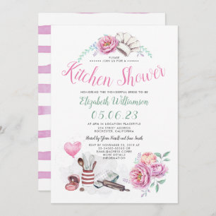 Kitchen Shower - Floral Bridal Shower Invitation
