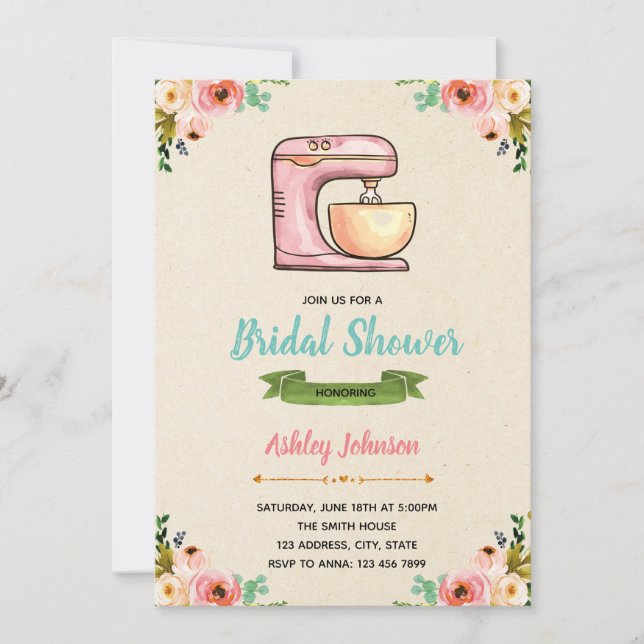 Kitchen shower party invitation card (Front)