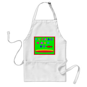 Kitchen sign message with words standard apron
