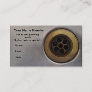Kitchen sink close up drain plumber perfect! business card