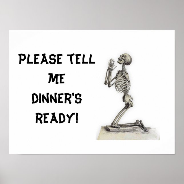 Kitchen Skeleton, HungryPoster Poster (Front)