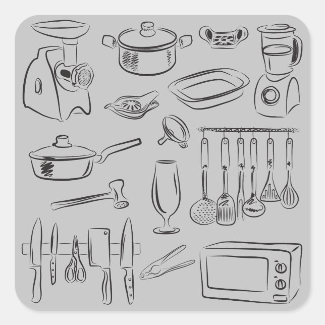Kitchen Square Sticker (Front)