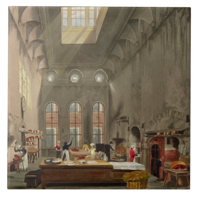 Kitchen, St. James's Palace, engraved by William J Tile (Front)