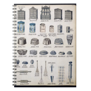Kitchen storage and utensils from a trade catalogu notebook