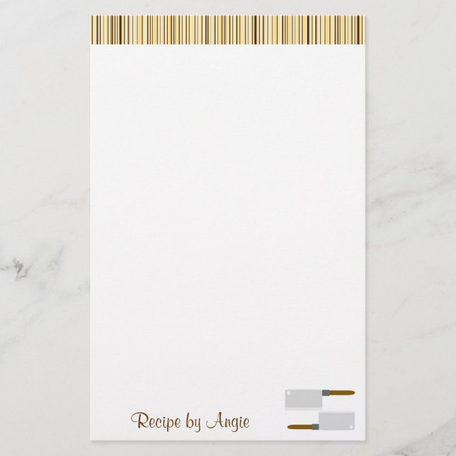Kitchen Stripes Recipe Paper (Front)