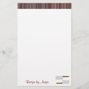 Kitchen Stripes Red Recipe Paper
