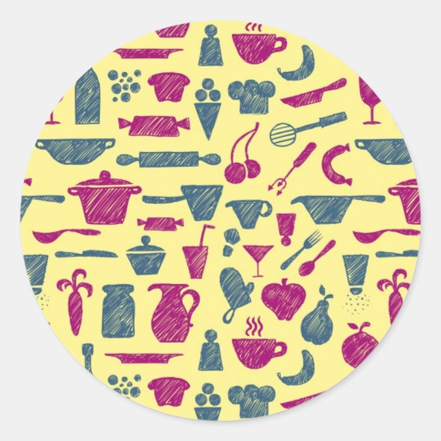Kitchen supplies classic round sticker (Front)