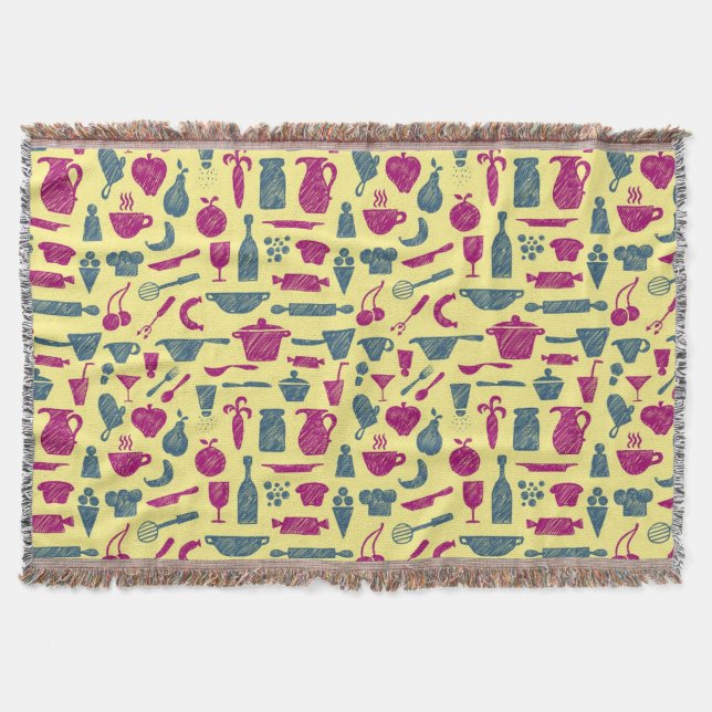 Kitchen supplies throw blanket (Front)
