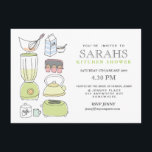Kitchen Tea Bridal Shower Party Invite<br><div class="desc">Original vector design of Kitchen utensils,  accessories and appliances by Pip Gerard {Pip Pip Hooray}.  Here's a modern,  contemporary,  casual yet funky kitchen tea/ bridal shower invite.</div>