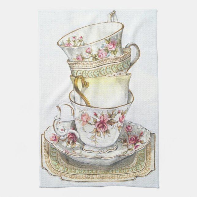 Kitchen Tea Time Tea Towel (Vertical)