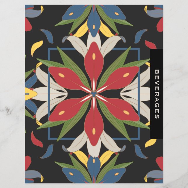 Kitchen Tile Recipe Binder Divider | Beverages (Front)