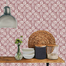  Kitchen tile, Rose Red and white leaf