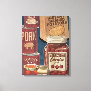 kitchen tins and cans canvas print