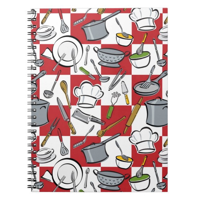 Kitchen Tools Check Spiral Notebook (Front)