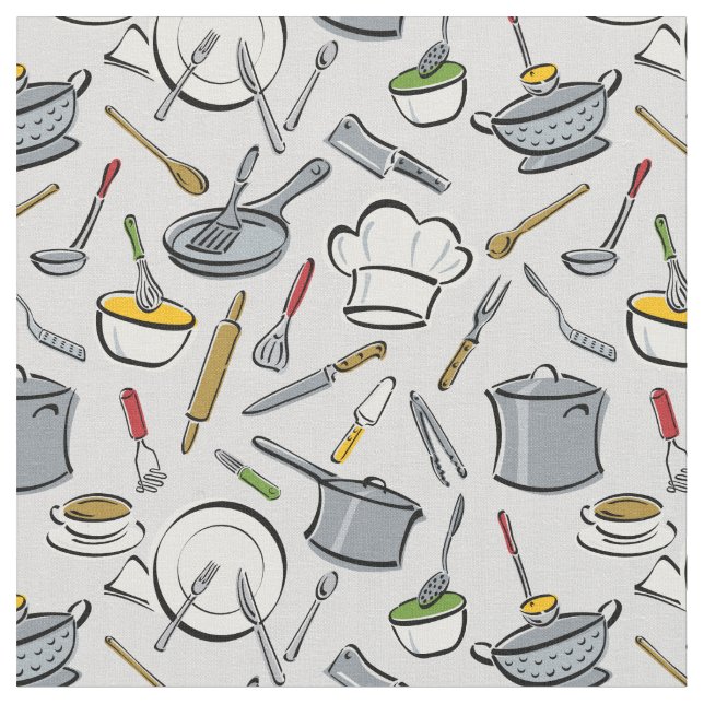 Kitchen Tools Fabric (Close Up)