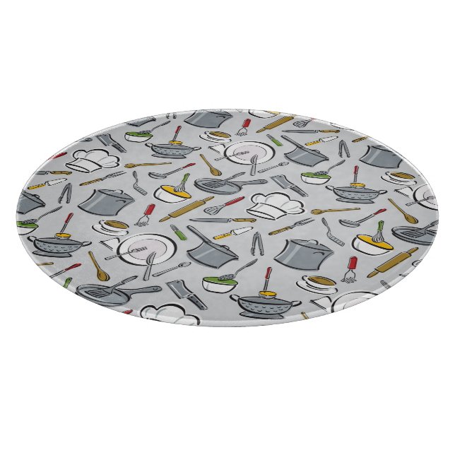 Kitchen Tools Pattern Cutting Board (Corner)
