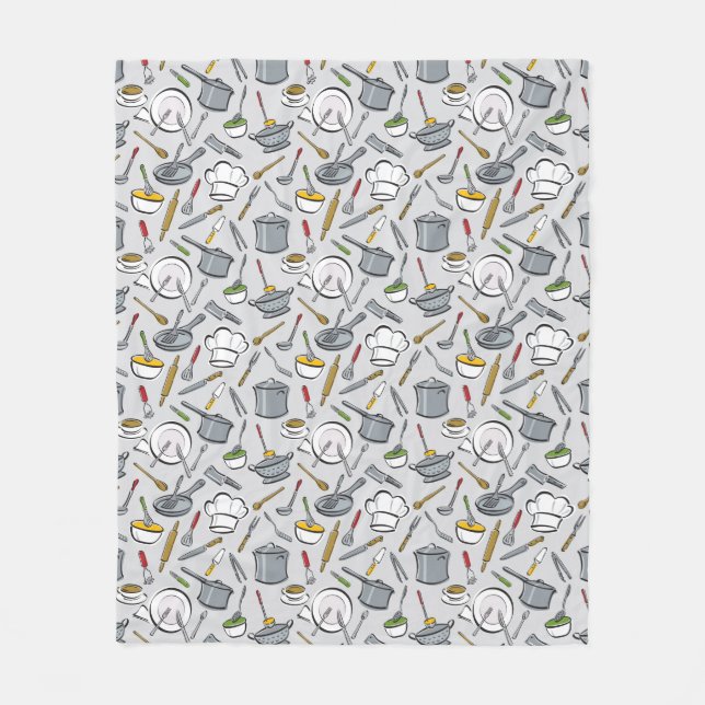 Kitchen Tools Pattern Fleece Blanket (Front)