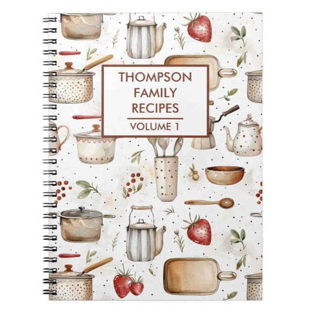 Kitchen tools  Personalised Recipe Notebook (Front)