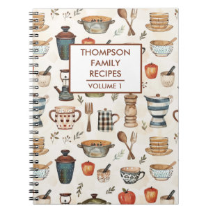 Kitchen tools Rustic Personalised Recipe Notebook