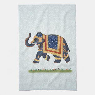Kitchen Towel 16" x 24" blue grey perle Elephant
