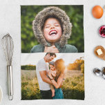 Kitchen Towel 2 Photo Template<br><div class="desc">2 Personalised photos kitchen tea towel. Perfect for a loved one that like to spend time in the kitchen.</div>