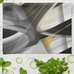 Kitchen Towel Abstract Trend Interior Decor Black