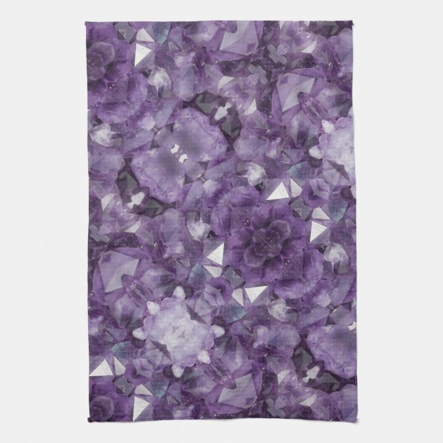 Kitchen Towel Amethyst Crystal Allover Print (Vertical)