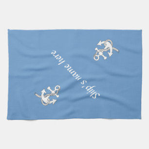 Kitchen Towel - Anchor with ship name (ver.2)