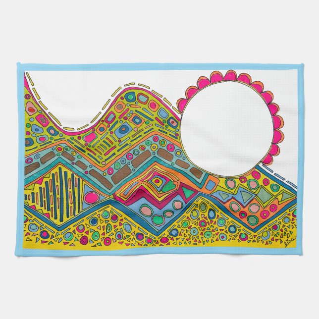 KITCHEN TOWEL "ANYTHINGS POSSIBLE!" blue trim (Horizontal)