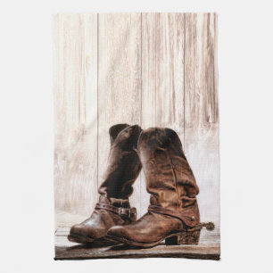 Kitchen Towel boots country rustic western wear ba