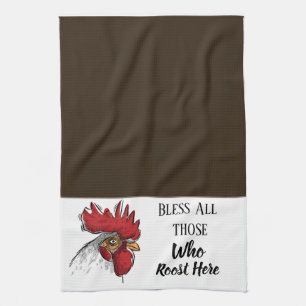 Kitchen Towel-Chicken Bless All Those Who Tea Towel