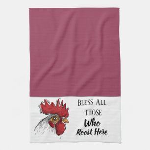 Kitchen Towel-Chicken Bless All Those Who Tea Towel