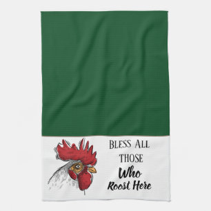 Kitchen Towel-Chicken Bless All Those Who Tea Towel