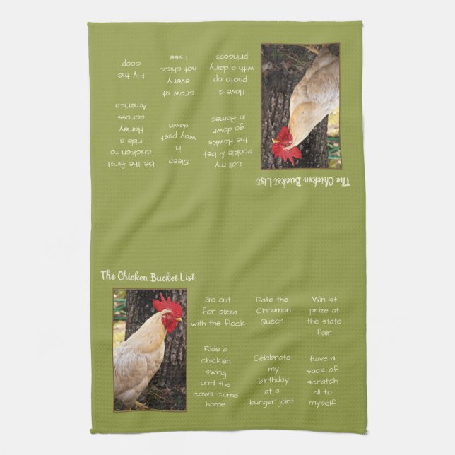 Kitchen Towel-Chicken Bucket List Tea Towel (Vertical)