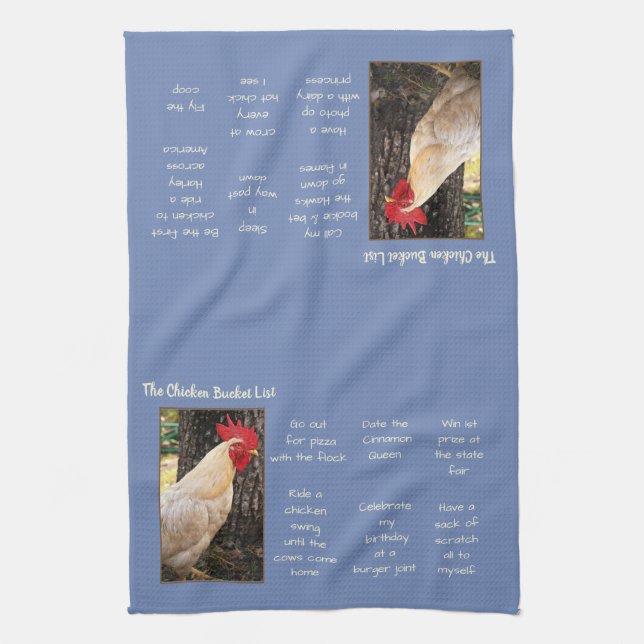 Kitchen Towel-Chicken Bucket List Tea Towel (Vertical)