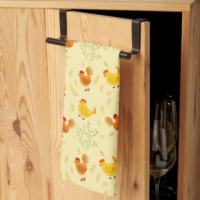 Kitchen Towel-Chickens Tea Towel (Thirds Fold)