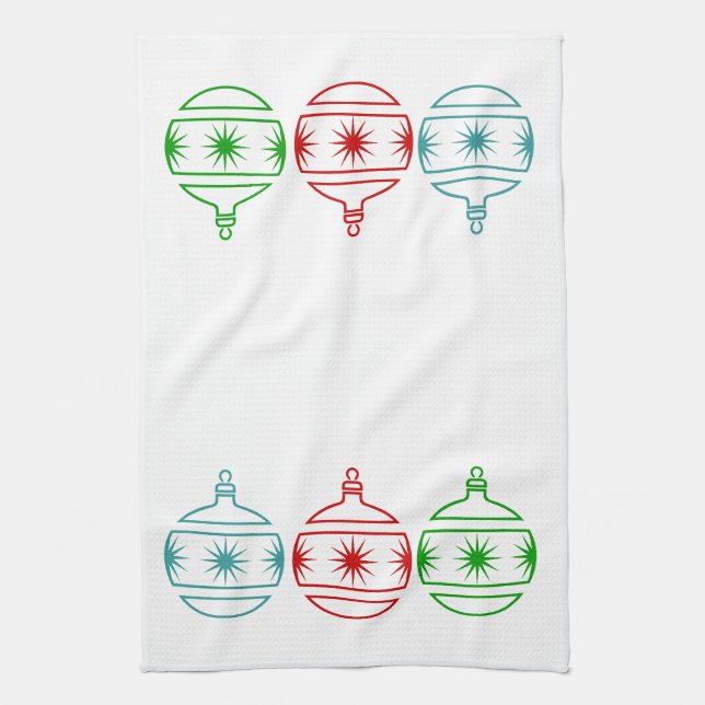 Kitchen Towel - Christmas Ornaments (Vertical)