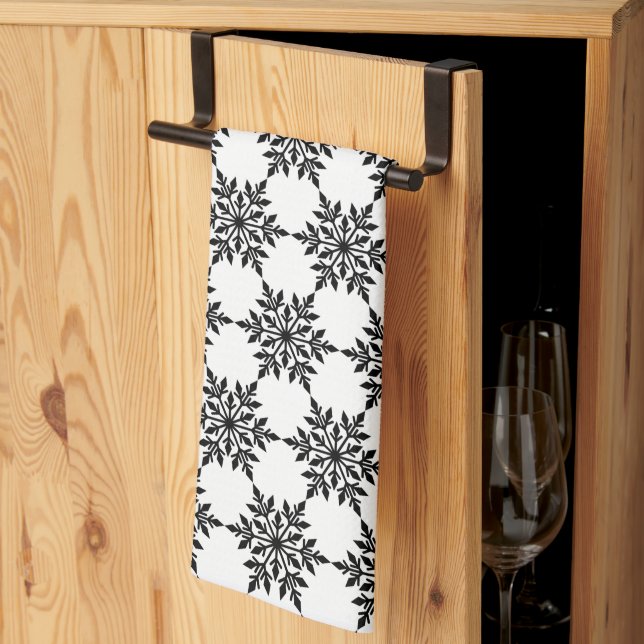 Kitchen Towel-Christmas Snowflakes Kitchen Towel (Thirds Fold)