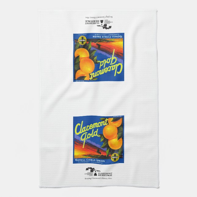 Kitchen Towel - Claremont CA - Claremont Gold (Vertical)