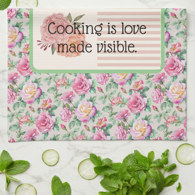 Kitchen Towel. Cooking is love made visible. Tea Towel (Folded)