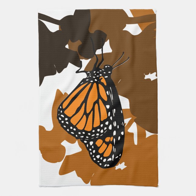 Kitchen Towel - Feeding Monarch Butterfly (Vertical)