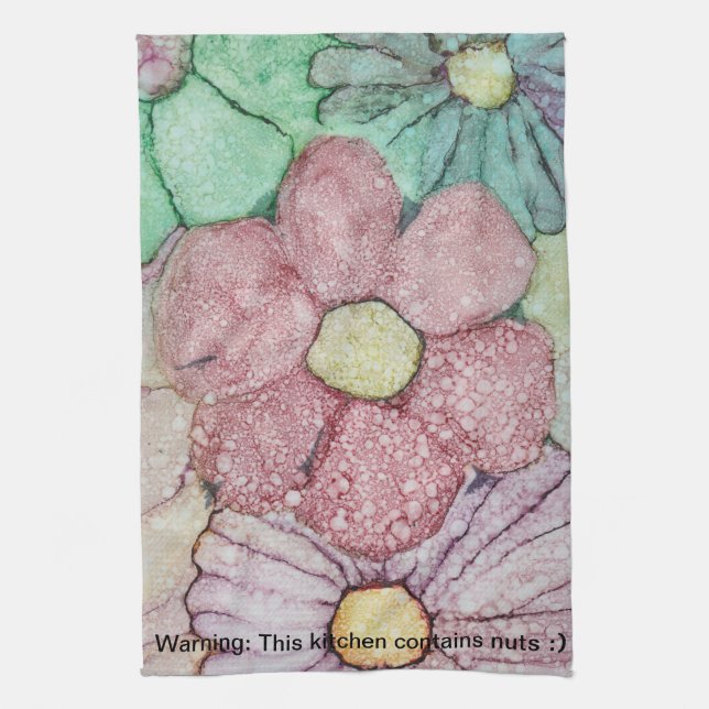 Kitchen Towel "Flowers/Alcolhol Inks" (Vertical)