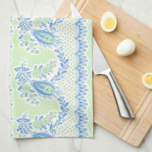 Kitchen towel folk art floral