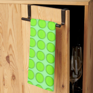 Kitchen Towel - Green Dots on Green Background